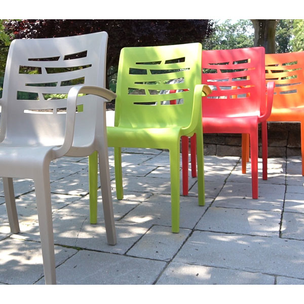 Essenza Stacking Arm Chair by Grosfillex - Image 2